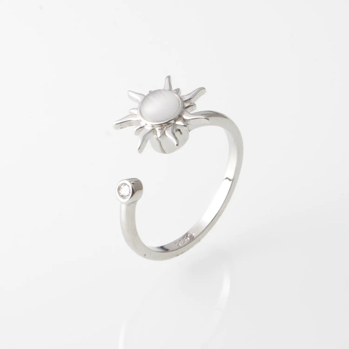 Adjustable S925 Sterling Silver Spinning Ring