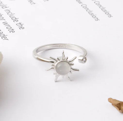 Adjustable S925 Sterling Silver Spinning Ring