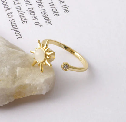 Adjustable S925 Sterling Silver Spinning Ring