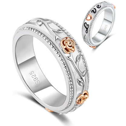 Rose Love Sterling Spinning Ring