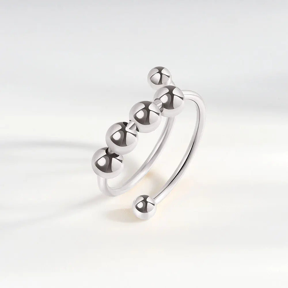 Women's Elegant Stress Relief Bead Ring