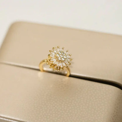 Sunflower Rotation Ring for Anxiety Relief