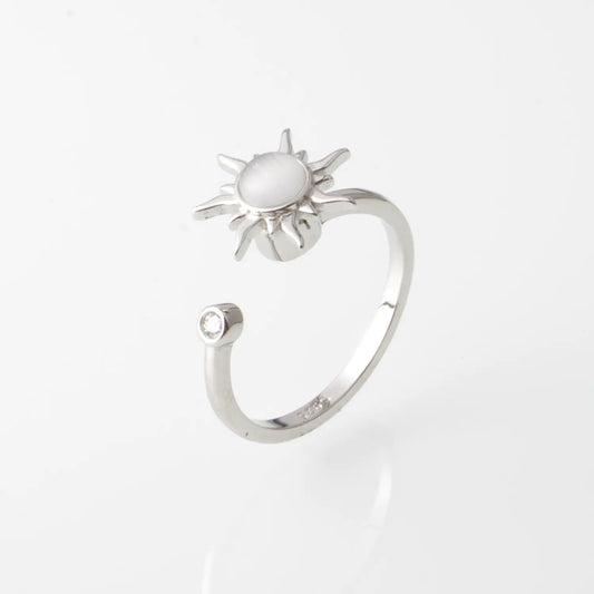 Adjustable S925 Sterling Silver Spinning Ring
