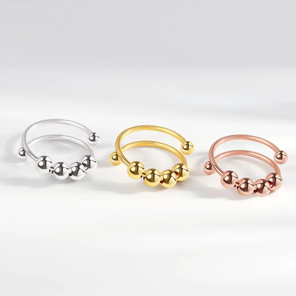 Women's Elegant Stress Relief Bead Ring